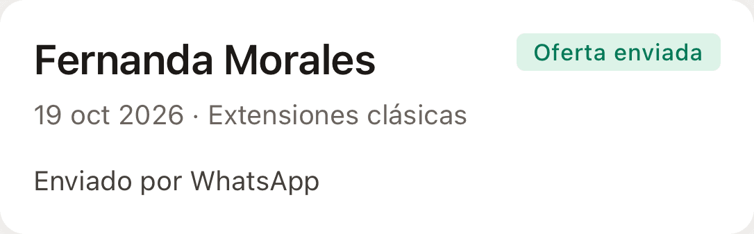En la app: Fernanda Morales, oferta enviada por WhatsApp